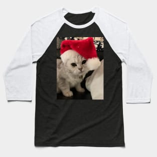 SILLY CHRISTMAS CAT Baseball T-Shirt